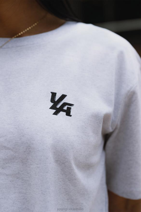 Clothing YoungLA W421 TRIPPY OVERSIZED TEE Heather White Women 4F2FF1079