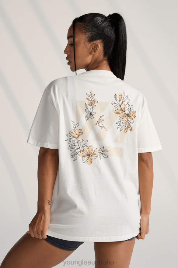 Clothing YoungLA W424 BLOC OVERSIZED TEE Coconut Milk Women 4F2FF1082