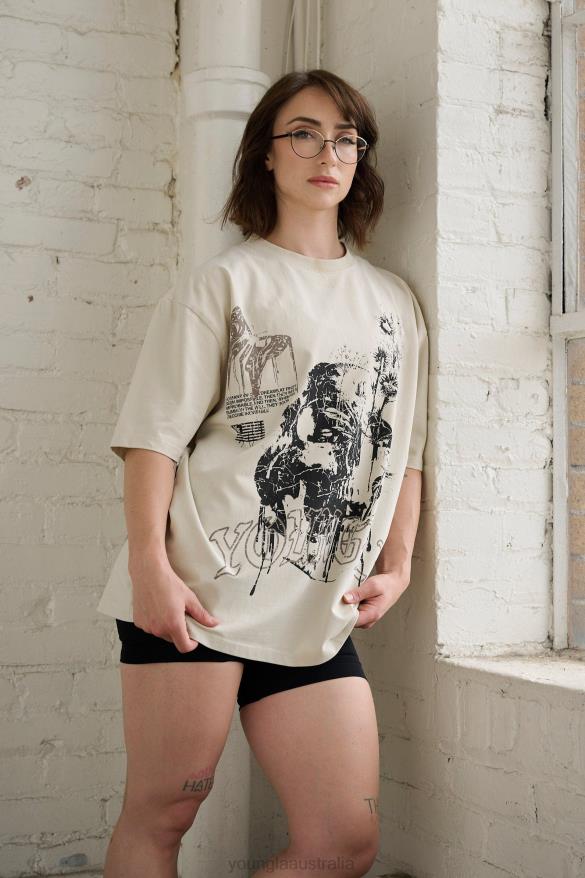 Clothing YoungLA W427 PHANTOM OVERSIZED TEES Brown Wash Women 4F2FF1029