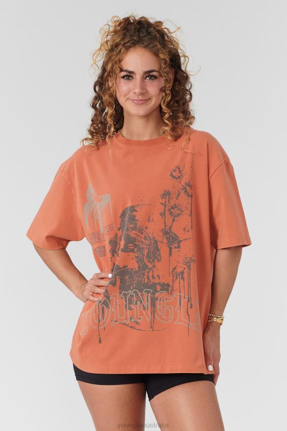 Clothing YoungLA W427 PHANTOM OVERSIZED TEES Orange Wash Women 4F2FF1030