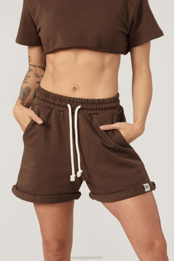 Clothing YoungLA W102 SUPREME SHORTS Brown Women 4F2FF1090