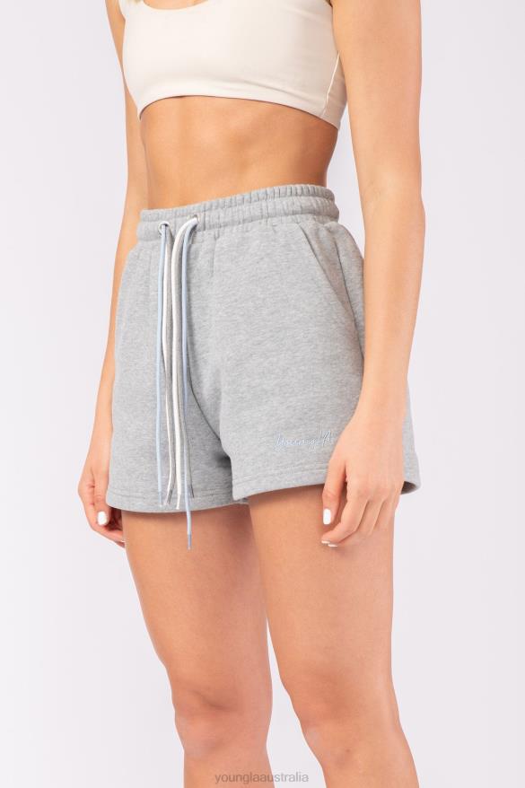 Clothing YoungLA W107 TRIPLE STRING SHORTS Heather Grey Women 4F2FF1087