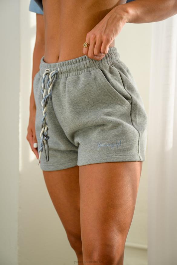 Clothing YoungLA W107 TRIPLE STRING SHORTS Heather Grey Women 4F2FF1087
